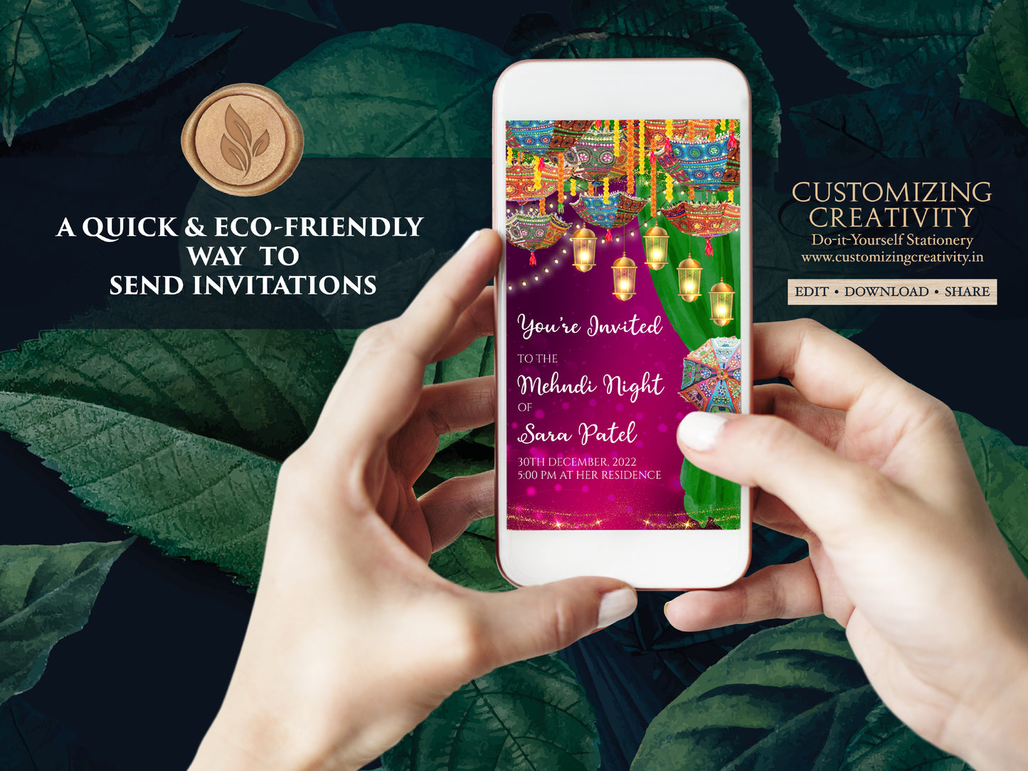 Dholki invites as Dholki invitation, Digital Mehndi invite as Mehndi invitation digital, Mehndi cards, Mehendi Invite as Mendhi Night invite
