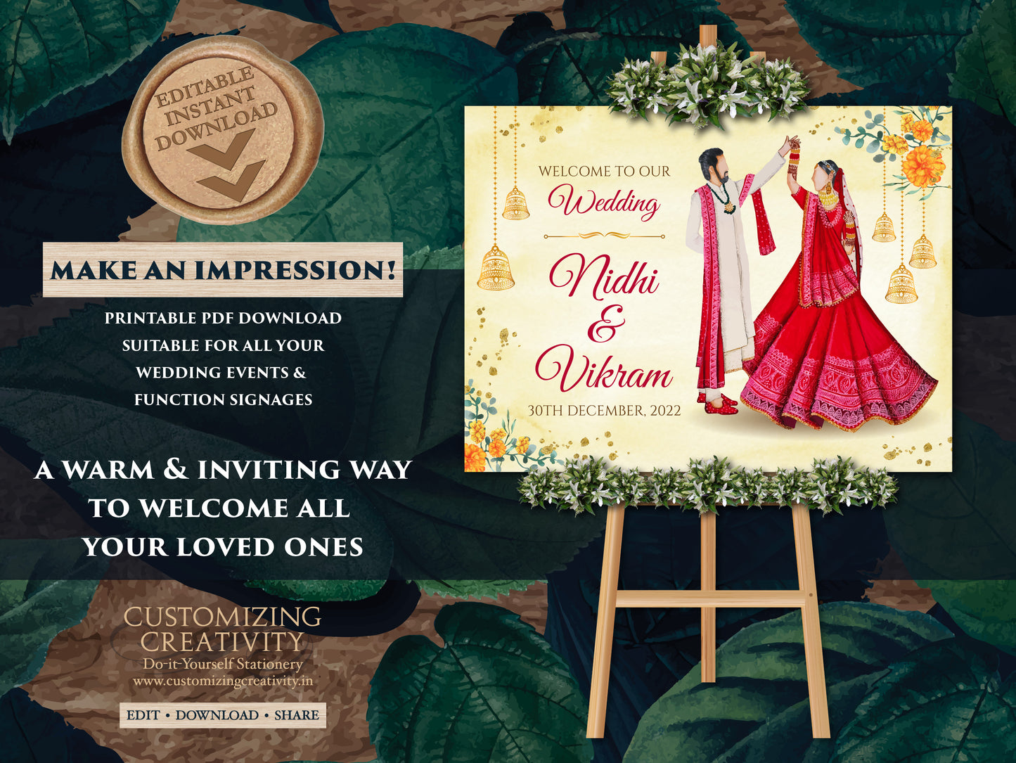 Phera Welcome Sign as Indian Wedding Welcome Board, Hindu Welcome Signage, Indian Wedding Ceremony sign Punjabi, Hindu Wedding Indian couple