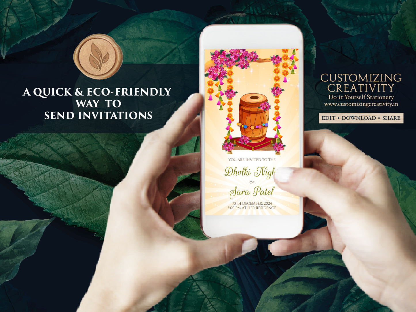 Dholki invitations & Dholki invite digital, Pakistani wedding invitations as Muslim wedding invitations, Mehndi invitations as Dholki cards