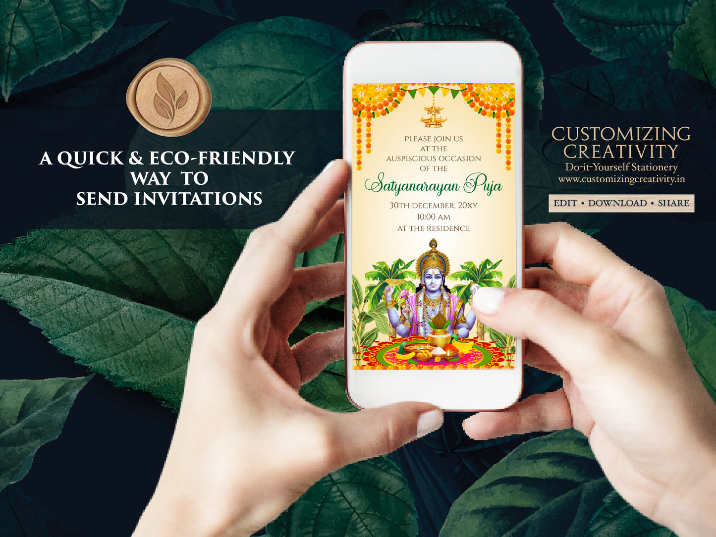 Satya Narayan katha invitation Satyanarayan pooja invitation Indian, Satyanarayan invitation Indian puja invite, & Satyanarayan katha invite