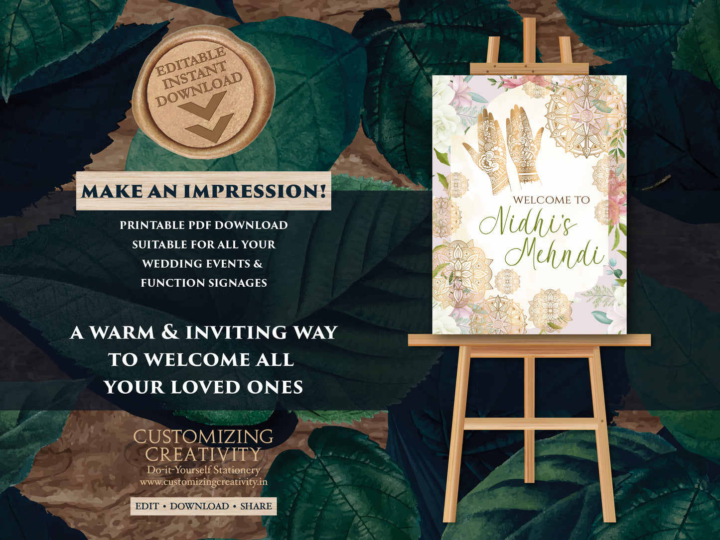 Mehndi Decor Signs as Mehndi poster, Mehendi decor sign as Mehendi signs, Mendhi Welcome signs, Mehndi Welcome signs & Mendhi decor sign