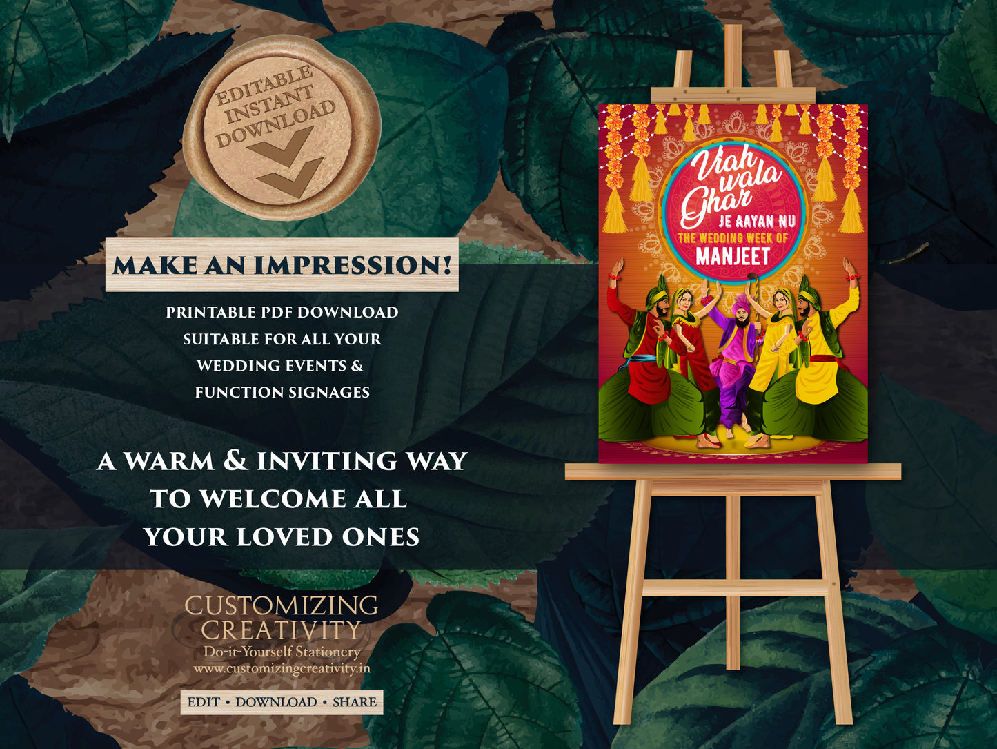 Sade Munde da Viah as Viah wala Ghar, Sadi Kuri da Viah as Punjabi Wedding Welcome sign as Punjabi signs, Punjabi Welcome sign as Jaggo sign