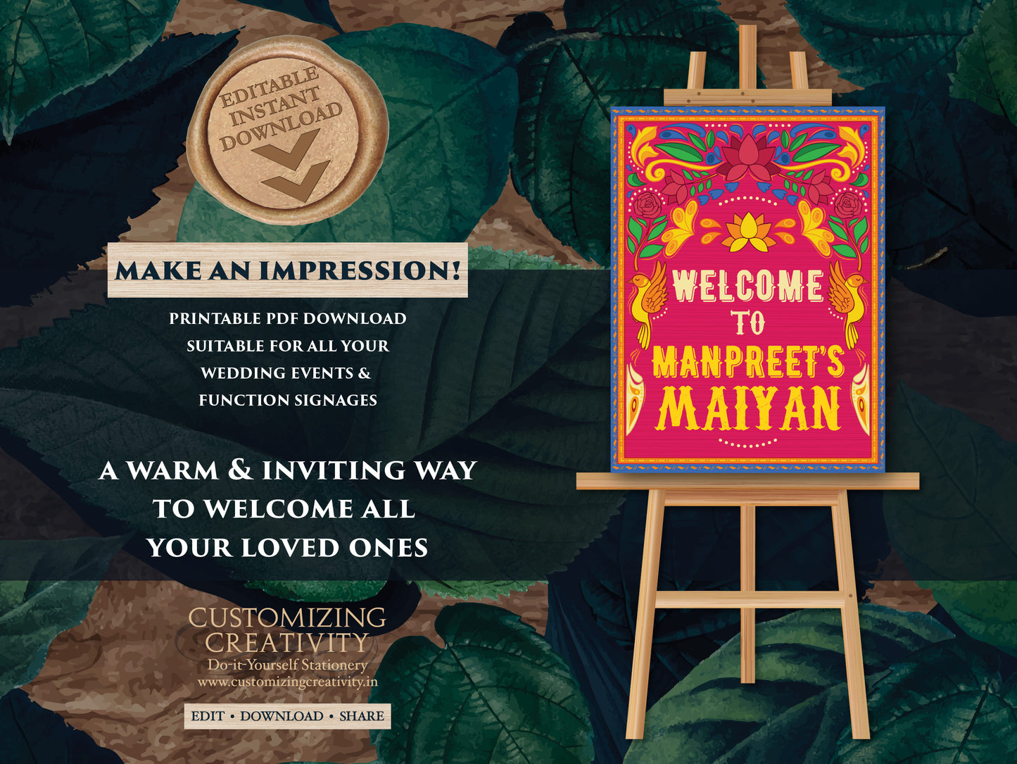 Maiyan Signs as Bollywood Night Sign Welcome, Maiyaan Welcome signs as Truck Indian sign, Maiyyan signs as Punjabi Welcome sign decor Indian