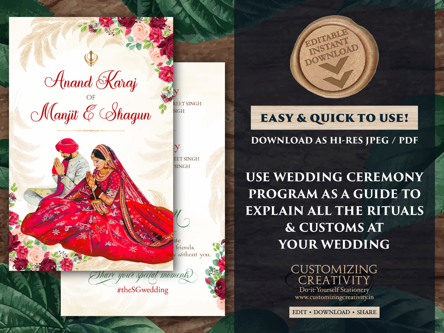 Sikh Wedding guide & Sikh ceremony programs Punjabi, Sikh wedding programs Anand Karaj guides, Sikh ceremony guide Anand Karaj Program Sikh
