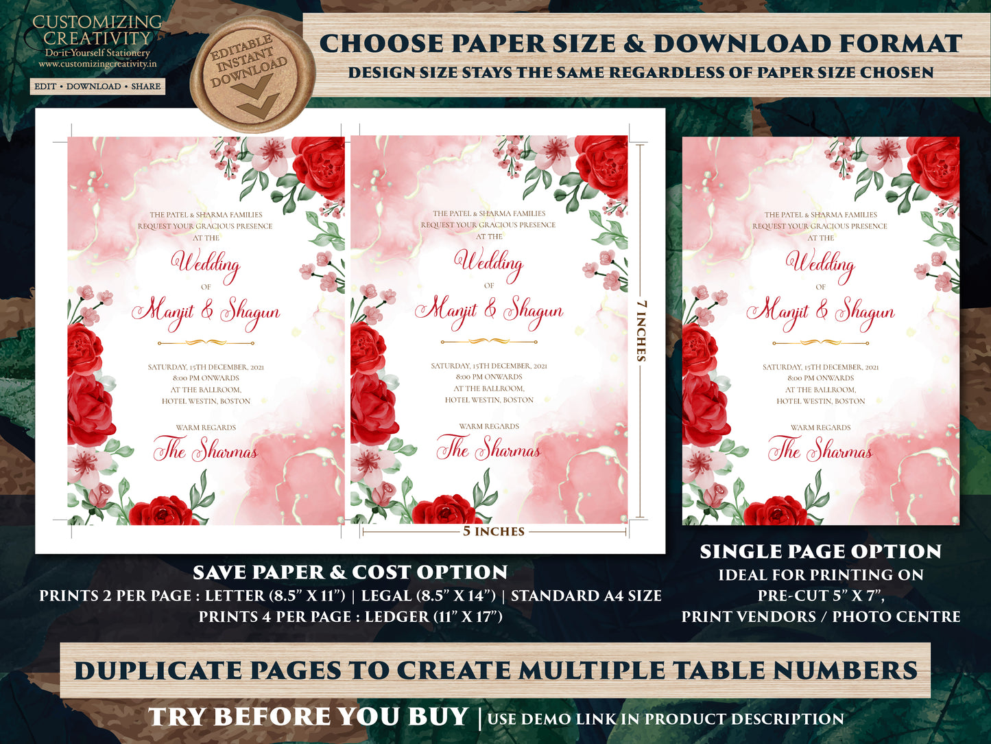 Sikh Wedding Invite & Indian Wedding cards, Anand Karaj cards Sikh as Sikh invitations Indian, Anand Karaj invitation as Punjabi invitations