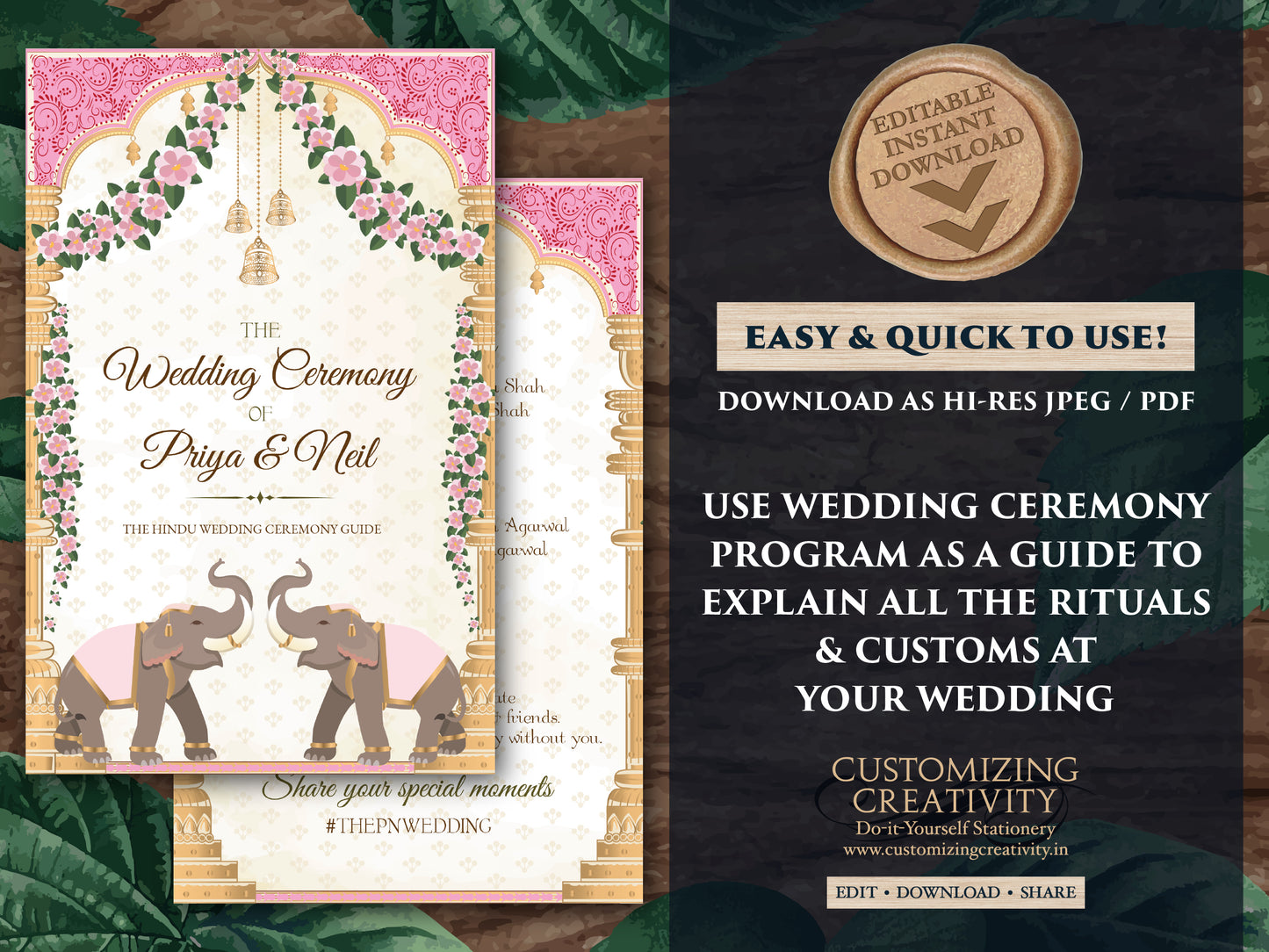 Gujarati Wedding program as Indian Wedding guide, Hindu Wedding Program & Indian Wedding program, Indian infographic Hindu wedding timeline