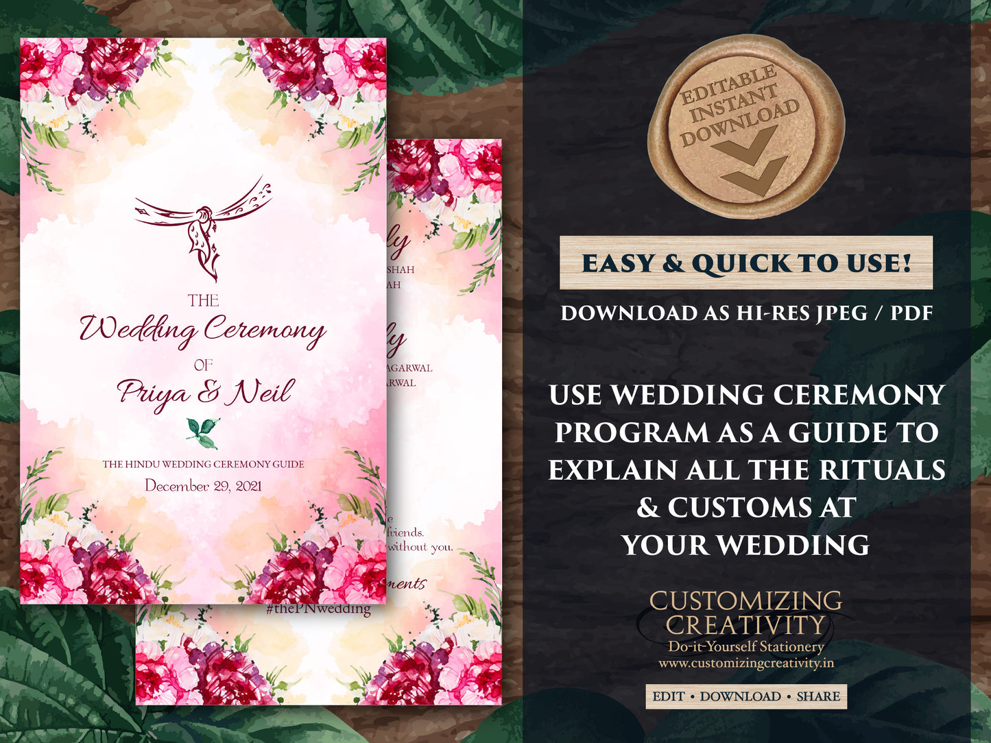 Hindu Ceremony program as Shaadi Program infographics Hindu wedding, Hindu Wedding Program as Indian Wedding Program printable Pheras guide