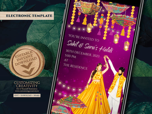 Haldi cards as Pithi invitations, Haldi invitations & Pithi Invites, Holud invite as Pithi cards, Holud invitations as Digital Haldi invite