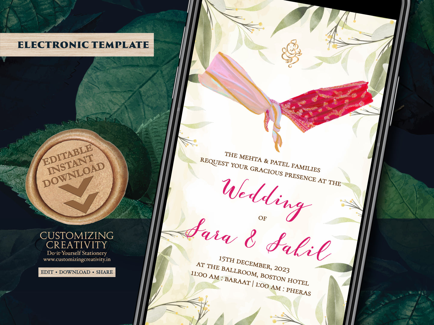 Digital Indian Wedding cards as Digital Wedding invitations Hindu cards, Digital Indian Wedding invites & Digital Hindu wedding invitations