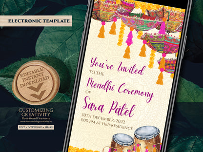 Henna Party invites Mehndi Invites, Mendhi Night invites & Digital Mehndi invites, Mehendi invitations, Mehndi invitations as Mendhi invites