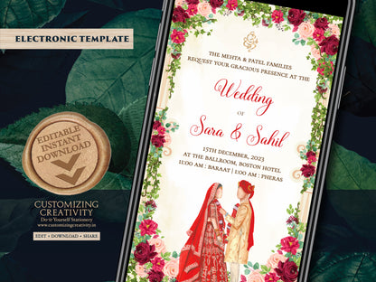 Digital Indian Wedding cards & Indian invitations, Indian Wedding invites as Hindu Wedding cards, Hindu invitations as Hindu wedding invites