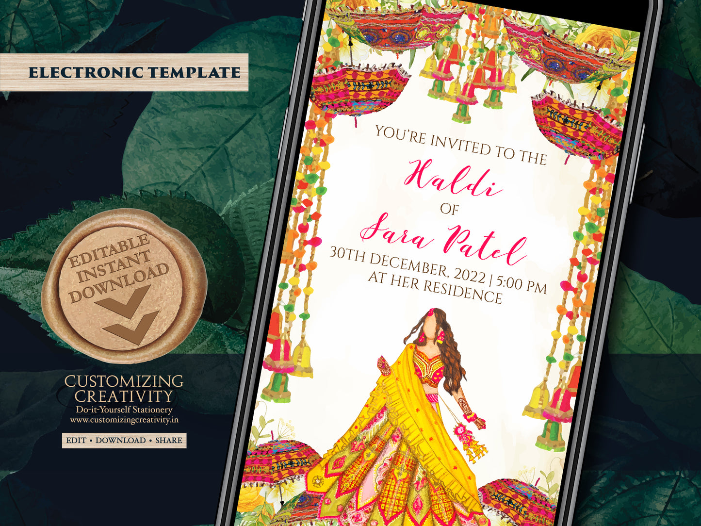 Holud invitation as Maiyan invites, Holud invites as Pithi cards, Haldi invitations & Pithi Invites, Mayoun invitations as Pithi invitations