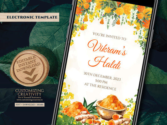 Pithi invitations as Gaye Holud card, Haldi invitations & Haldi invite card, Haldi cards as Pithi invites, Holud invites as Maiyan invites