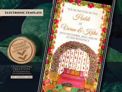 Holud invites as Pithi cards, Haldi invite card as Pithi invitations, Haldi invitations & Pithi Invites, Gaye Holud invitation as Haldi card