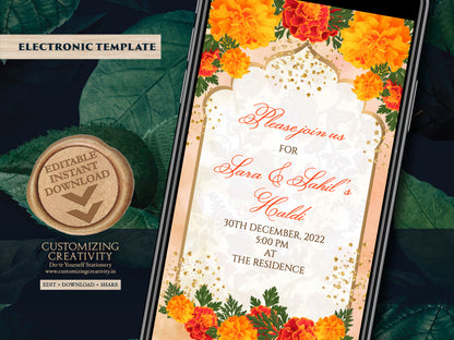 Pithi invitations as Gaye Holud card, Haldi invitations & Haldi invite card, Haldi cards as Pithi invites, Holud invites as Maiyan invites