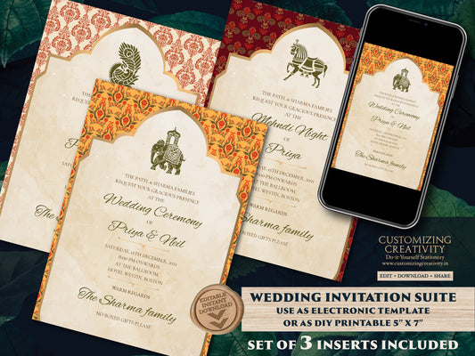 Indian Wedding Invitations as Elephant Invitation Indian, Peacock invitations Wedding as Indian invitations Hindu wedding, Indian Invites