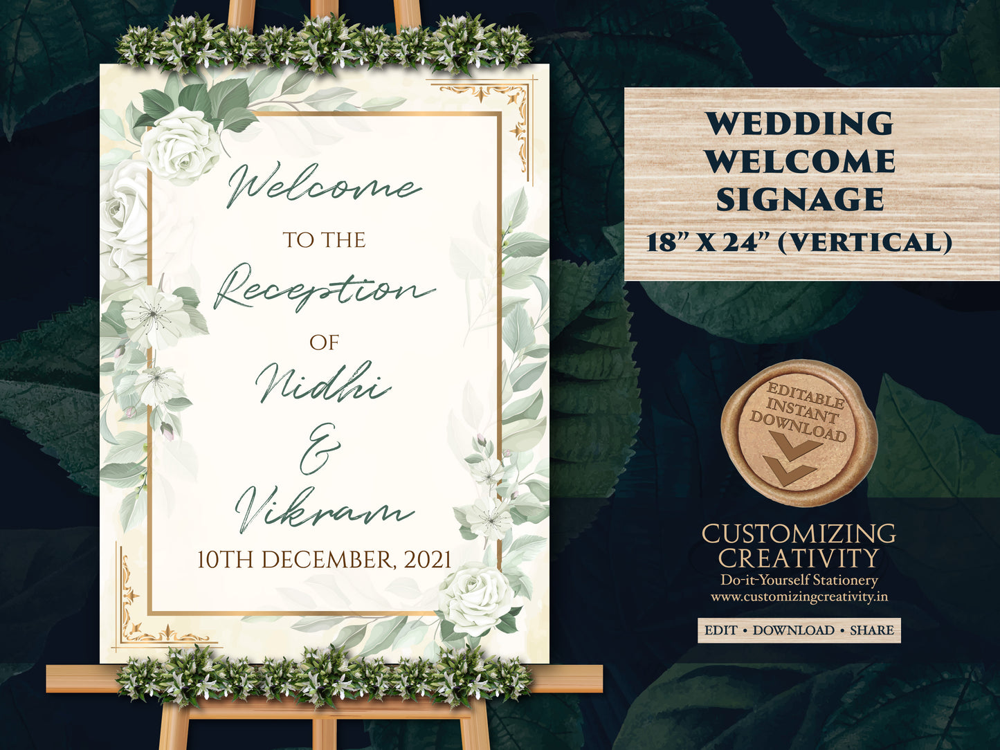 Reception Welcome Signs as Indian Wedding Welcome Signs, Reception Signage Entry as Hindu Welcome Sign, Sangeet signage as Anand Karaj signs
