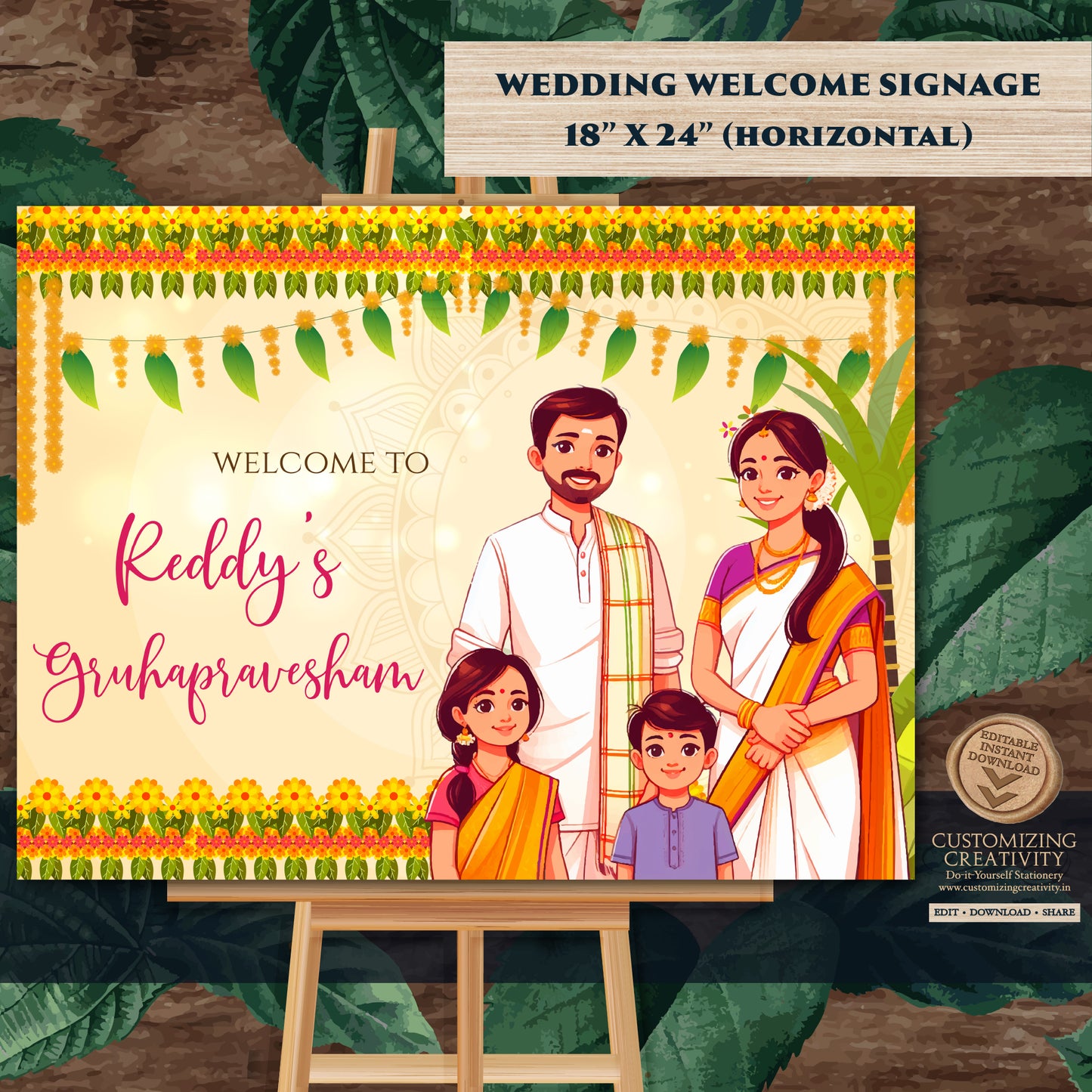 Gruhapravesam signs Indian Housewarming welcome signs, Gruhapravesam Welcome signs Indian Housewarming sign & Grihapravesh Welcome sign