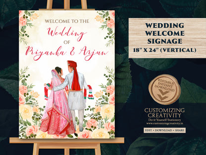 Hindu Wedding sign Indian as Indian Wedding sign, Indian Wedding board as Phera Welcome Sign, Indian Wedding Welcome sign Hindu Welcome sign