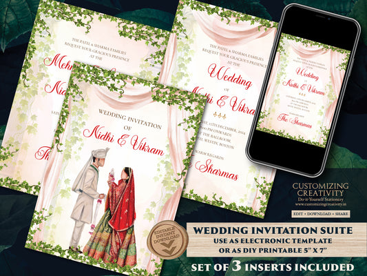 Indian Wedding invite & Indian invitations, Wedding invite Indian as Indian wedding card, Hindu wedding invitation as Hindu Wedding card