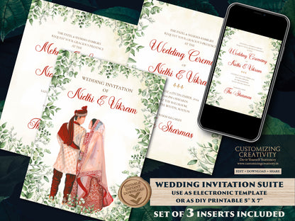 Indian wedding card Wedding invite Indian, Indian wedding invitation as Indian Wedding invite, Hindu invitation & Hindu Wedding Invitation