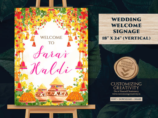 Welcome to Haldi Signs & Haldi Welcome Signs, Wedding Haldi signs as Haldi decoration, Haldi decor signs as Pithi signs, Haldi posters