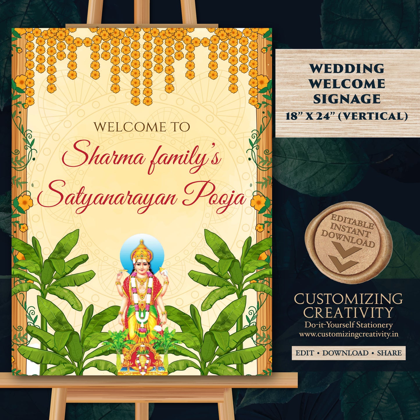 Satyanarayan Puja Indian pooja welcome signs, Satyanarayan Pooja Welcome sign Indian welcome signs, Indian puja signs Satyanarayan katha
