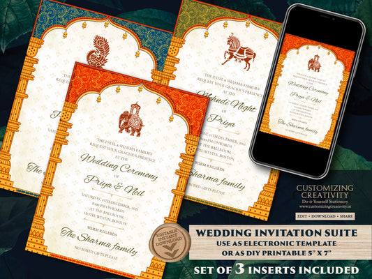 Indian Wedding Invitations as Elephant Invitation Indian, Peacock invitations Wedding as Indian invitations Hindu wedding, Indian Invites