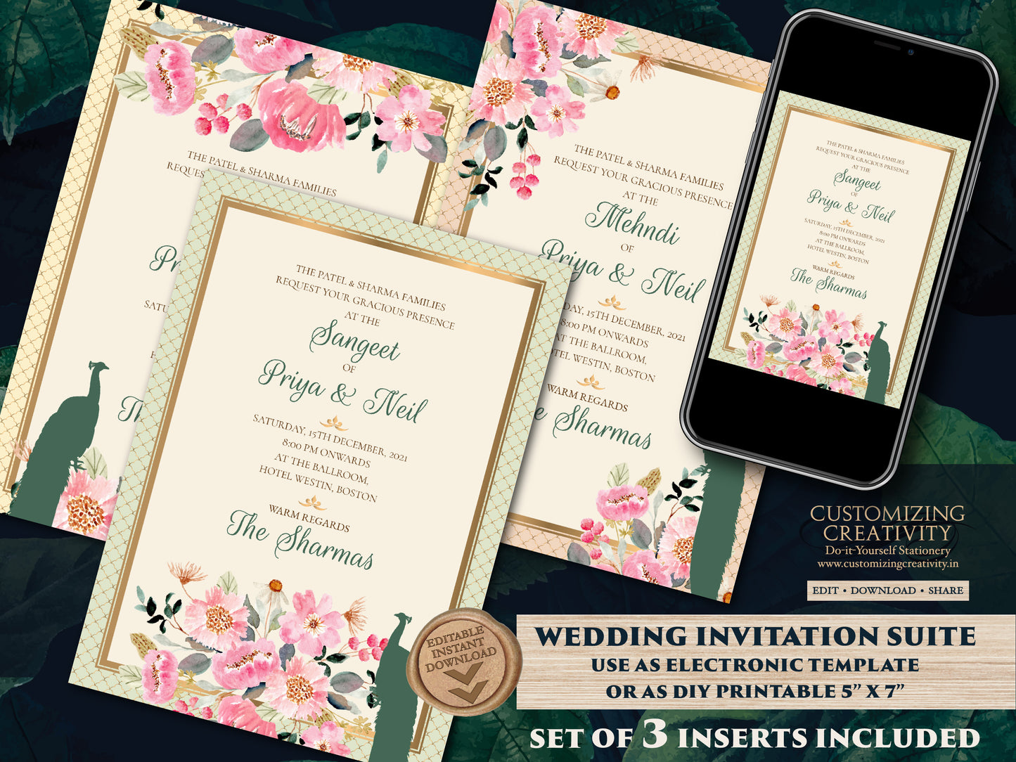 Hindu invite Peacock as Peacock invitation cards Hindu wedding, Indian Invitations as Wedding Invitation as Indian Peacock Wedding invites