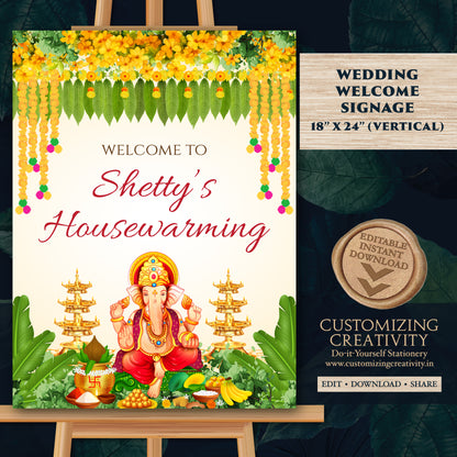 Gruhapravesham sign Indian Housewarming welcome boards, Indian Housewarming welcome signs, Grihapravesh Welcome sign & Gruhapravesam signs