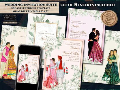 Indian wedding card as Indian Wedding invite, Indian wedding invitation Wedding invite Indian, Hindu invitation & Hindu Wedding Invitation