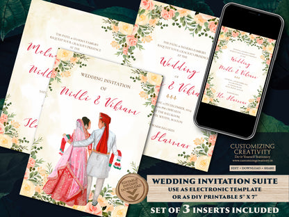 Hindu Wedding cards & Hindu invitation, Indian wedding card as Hindu Wedding invite, Hindu wedding invitation as Indian Wedding invite