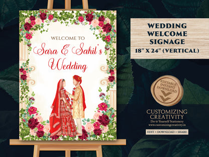 Indian Wedding decor as Desi Wedding Sign, Hindu Wedding sign Indian as Indian Wedding sign, Hindu Wedding Welcome sign Hindu Welcome sign