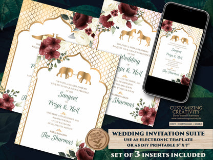 Indian Wedding Invitations as Elephant Invitation Indian, Peacock invitations Wedding as Indian invitations Hindu wedding, Indian Invites