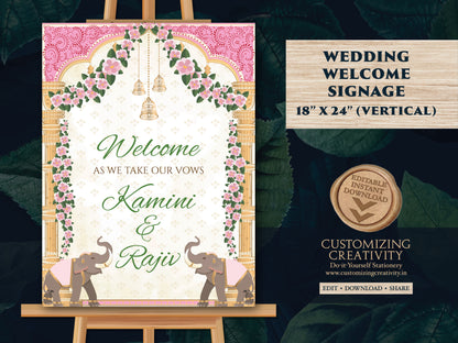 Indian Wedding signs & Hindu Wedding signs Indian, Indian Wedding welcome sign Hindu as Indian Wedding decor, Hindu wedding welcome Indian