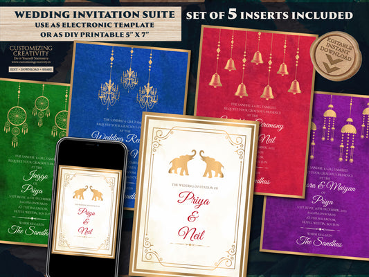 Hindu invitations Indian Wedding card Hindu & Hindu Wedding Digital Invite, Indian Wedding invitation cards Hindu as Hindu invite templates