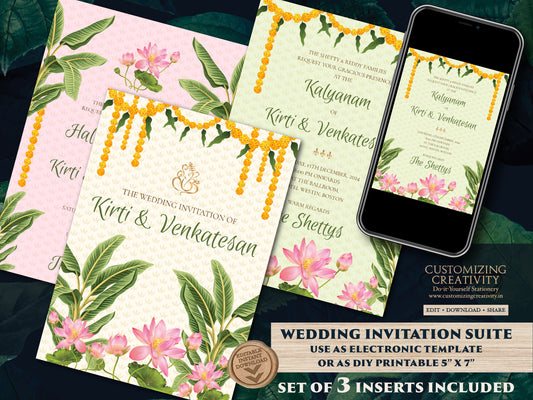 Telugu Wedding invites & Tamil wedding cards, South Indian Wedding invitation as Tamil Wedding invitations, Telugu Wedding invitation Indian