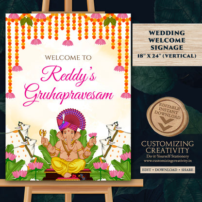 Gruhapravesam Welcome signs Indian Housewarming sign & Grihapravesh Welcome sign, Gruhapravesham signs Indian Housewarming welcome signs