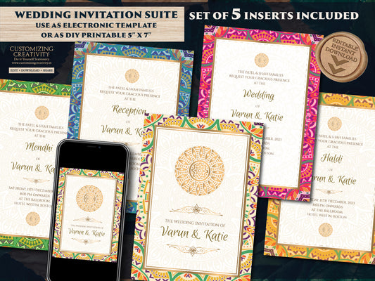 Indian Wedding Invitations as Hindu Wedding invite, Indian invitation Hindu wedding card, Gujarati Kankotri invites & Wedding invites Indian