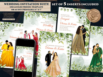 Indian Wedding Invitations & Indian wedding cards, Indian invitations as Indian Wedding invite, Hindu wedding cards as Hindu Wedding invites