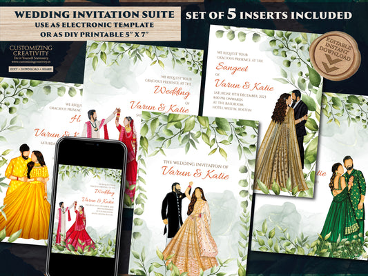 Indian Wedding Invitations & Indian wedding cards, Indian invitations as Indian Wedding invite, Hindu wedding cards as Hindu Wedding invites