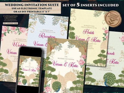 Indian wedding invitation Digital Hindu Wedding card, Indian wedding card as Indian Wedding invite, Hindu invitation as Hindu wedding invite