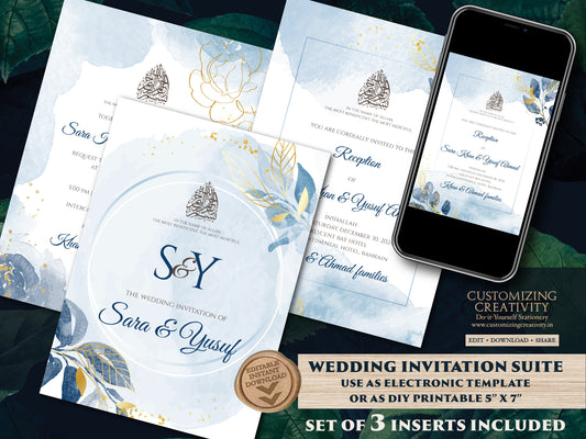 Islamic invitations Digital Muslim wedding cards, Muslim Wedding Invite Islamic & Nikkah invitations, Digital Pakistani Wedding cards Muslim