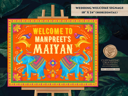Maiyan Signs as Bollywood Poster Welcome sign Sikh, Lohri Welcome sign Party as Indian Truck Art, Punjabi Welcome sign & First Lohri Signage