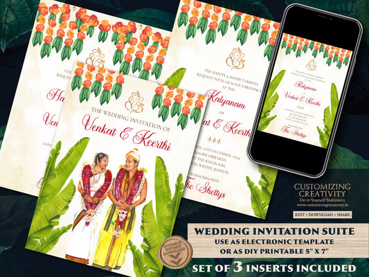 South Indian Wedding invitation as South Indian Wedding cards Telugu, Tamil Wedding cards & Tamil wedding invitation, Tamil Wedding invite