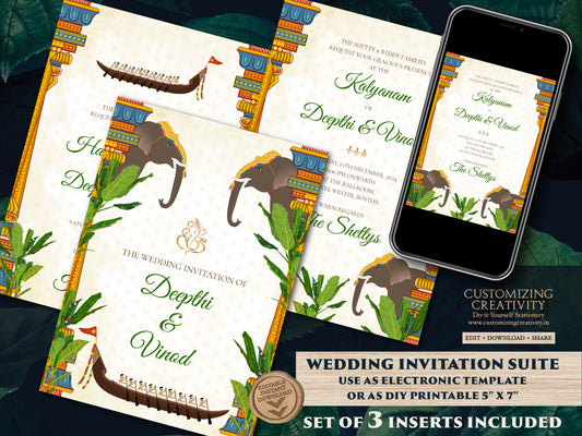 Tamil Wedding cards & Tamil wedding invitation, South Indian Wedding invitation as Tamil Wedding invite, South Indian Wedding cards Telugu