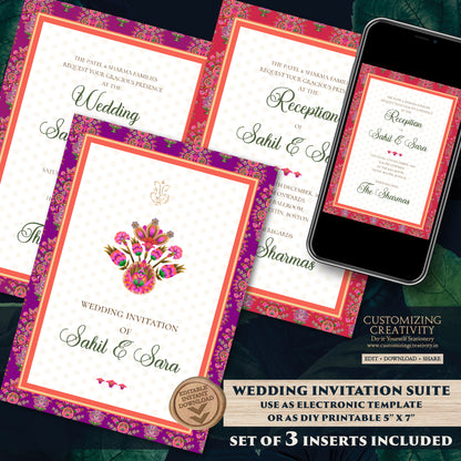 Indian wedding cards Indian wedding invitations, Hindu Wedding invites as Hindu Wedding cards, Hindu invitation & Hindu Wedding Invitation