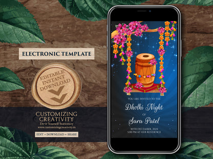 Mehndi invitations & Digital Dholki invite, Dholki invitations as Dholki cards, Pakistani wedding invitations as Muslim wedding invitations
