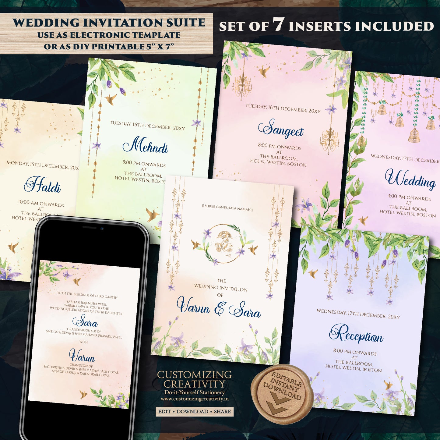 Gujarati Kankotri invites & Indian wedding invitations, Indian wedding cards as Hindu Wedding card, Hindu wedding invitation Indian wedding