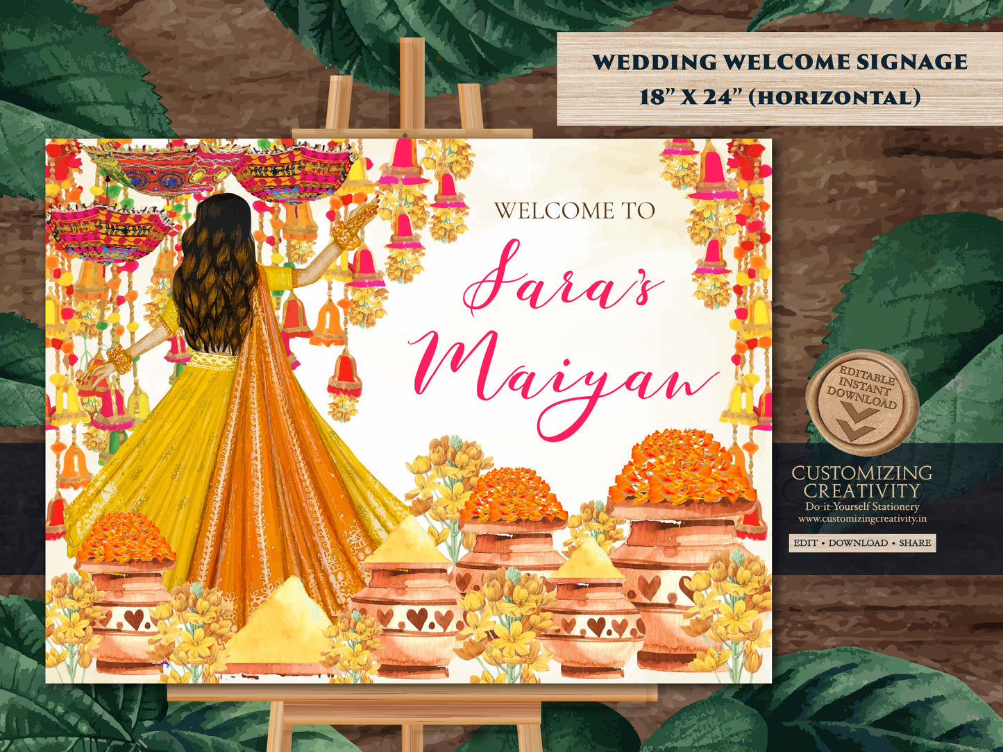 Welcome Signs Maiyaan & Maiyan Welcome signs, Maiyan Signs as Haldi signs, Haldi Welcome sign as Maiyaan Signs, Maiyaan Welcome signs Haldi